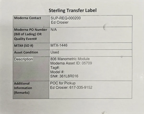 Gilson 806 Manometric Module 806 HPLC System Accessory - 3379494 - Image 2
