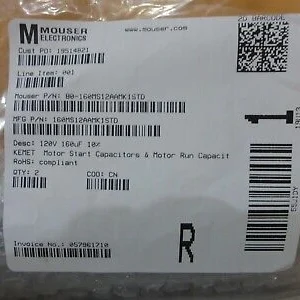 MOUSER ELECTRONICS-KEMET MOTOR CAPACITOR MPN.160MS