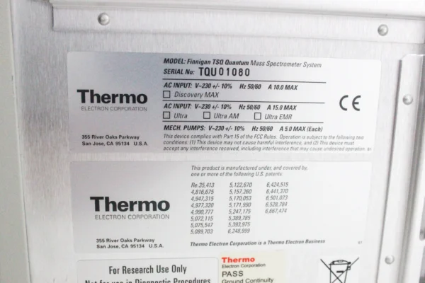 Thermo Finnigan TSQ Quantum Ultra AM Mass Spectrometer System - 3373639 - Image 3