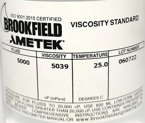 Brookfield #5000 Viscosity Standard (5,000cp) - Image 3